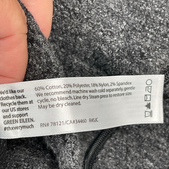 Eileen Fisher Asymmetric Zip Hoodie Size L Gray - Picture 6 of 14